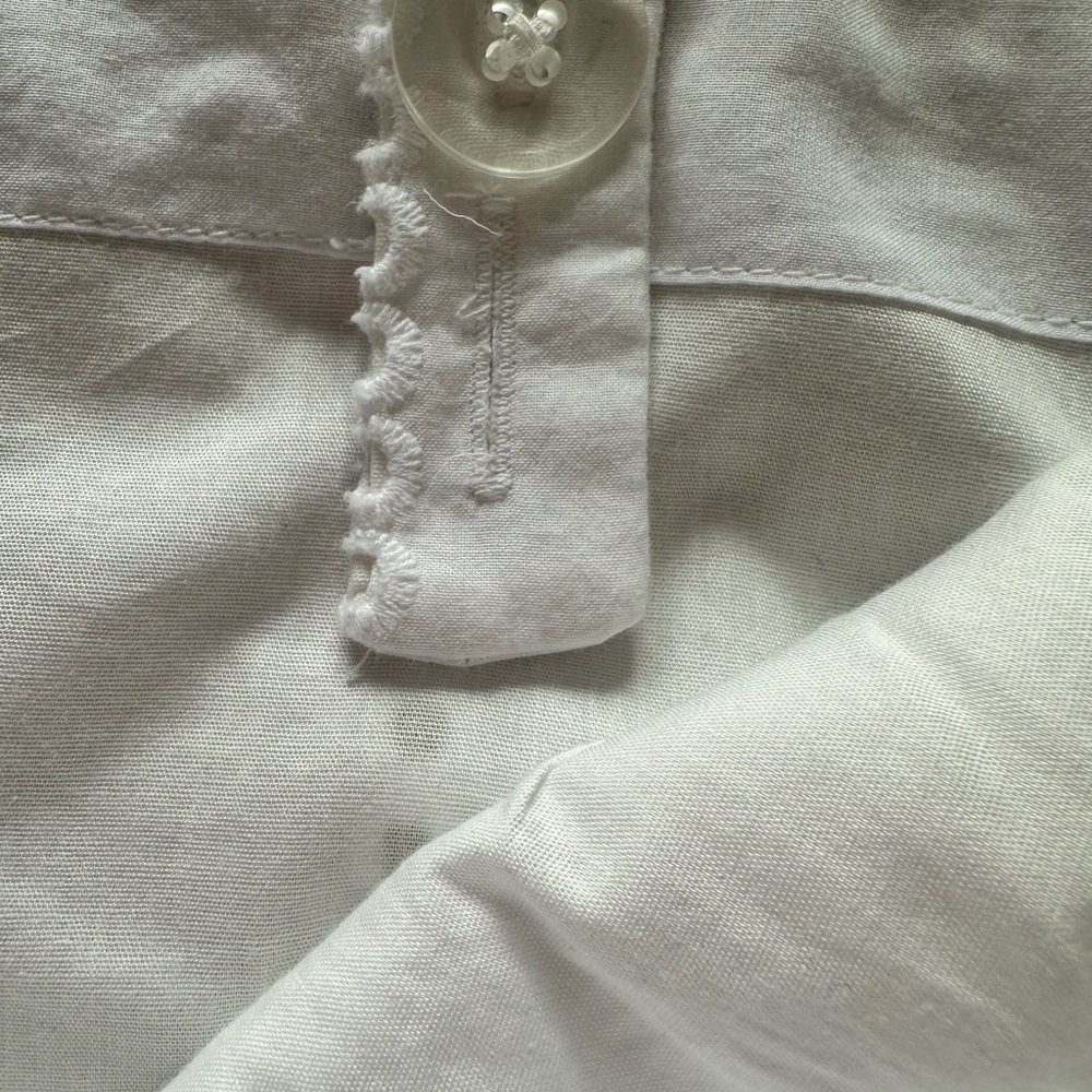 Banana Republic White Eyelet Mini Dress Small | 100% Cotton | Side Zip Summer - Picture 3 of 5